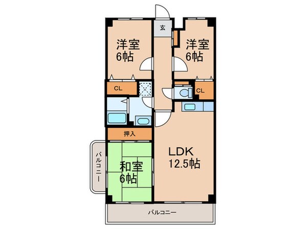 リバ－サイド篠栗の物件間取画像